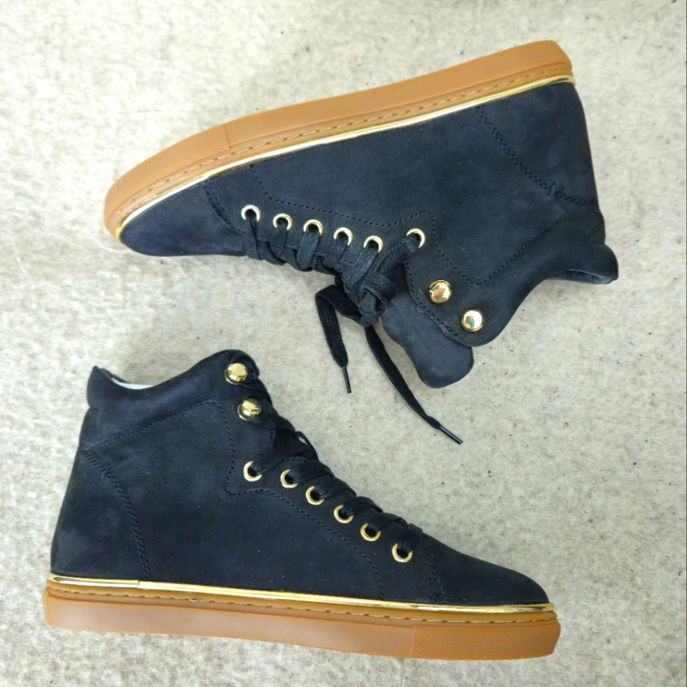 (NEW) JSlides Slicker High Top Sneaker Black Nubuck Suede Size 7